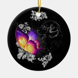 Beagles Dog With Butterfly Dog In Heaven Memorial Ceramic Ornament