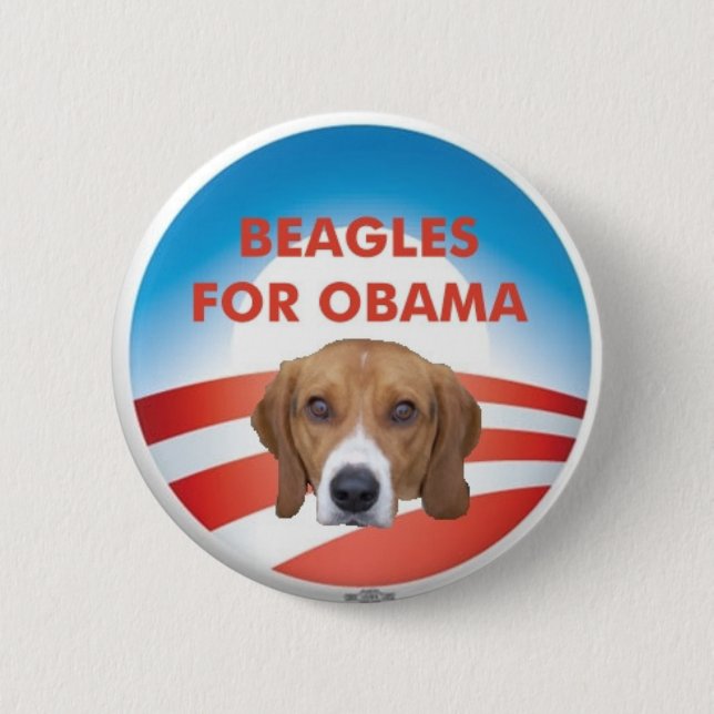 Beagles for Obama 2 Inch Round Button (Front)
