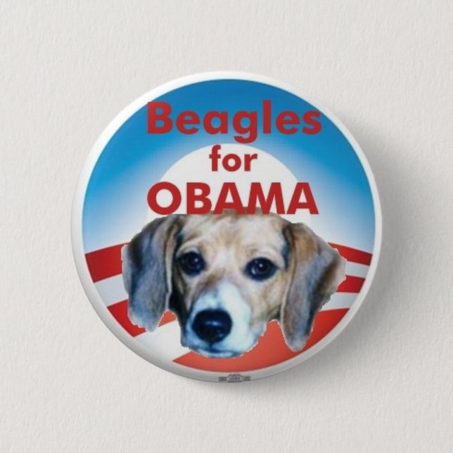 Beagles for Obama 2 Inch Round Button (Front)
