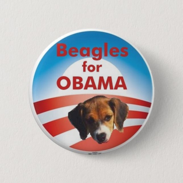 Beagles for Obama 2 Inch Round Button (Front)