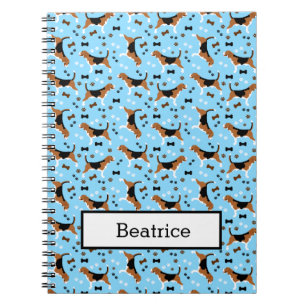 Beagles Hound Dog Paw Print Blue Notebook