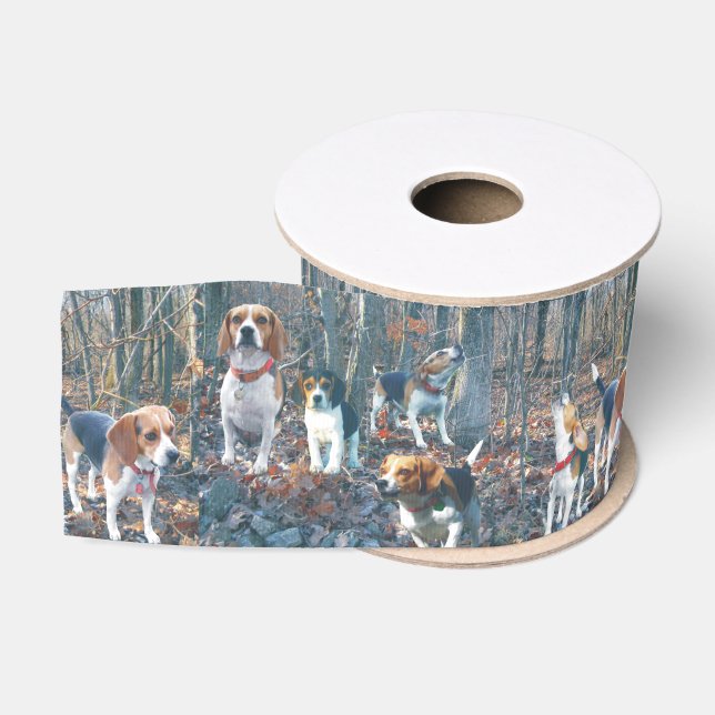 Beagles in the Woods Beagle Ribbon Grosgrain Ribbon (Spool)