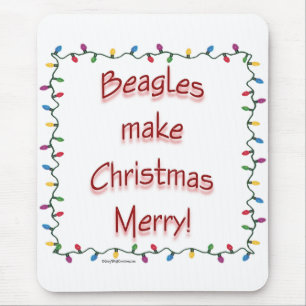 Beagles Make Christmas Merry Mouse Pad