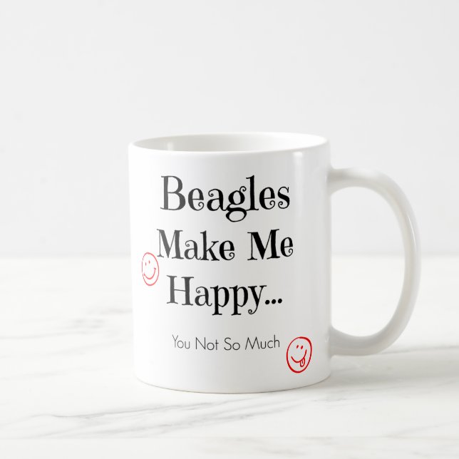Beagles Make Me Happy - Beagle Coffee Mug (Right)