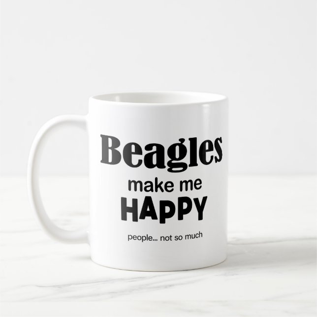 Beagles Make Me Happy Coffee Mug (Left)