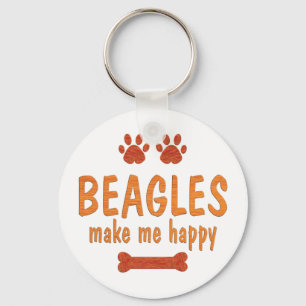 Beagles Make Me Happy Keychain