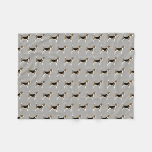Beagles Pattern Grey Fleece Blanket