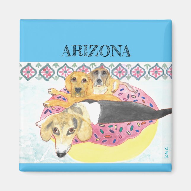 Beagles Pool Party Magnet (Front)