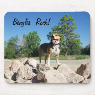 Beagles Rock Mouse Pad Featuring Cooper
