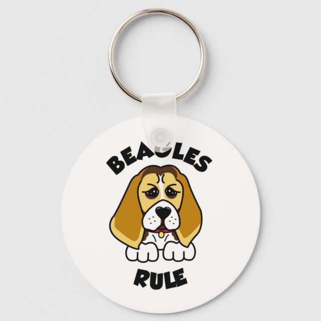 Beagles Rule! Keychain (Front)