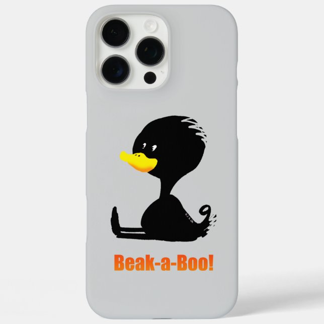 Beak-a-Boo! Cute Cartoon Duck with Funny Pun Case-Mate iPhone Case (Back)
