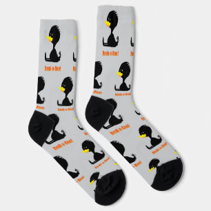 Beak-a-Boo! Cute Cartoon Duck with Funny Pun Socks