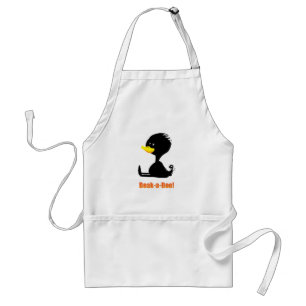 Beak-a-Boo! Cute Cartoon Duck with Funny Pun Standard Apron