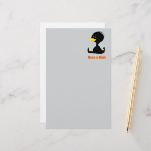 Beak-a-Boo! Cute Cartoon Duck with Funny Pun Stationery