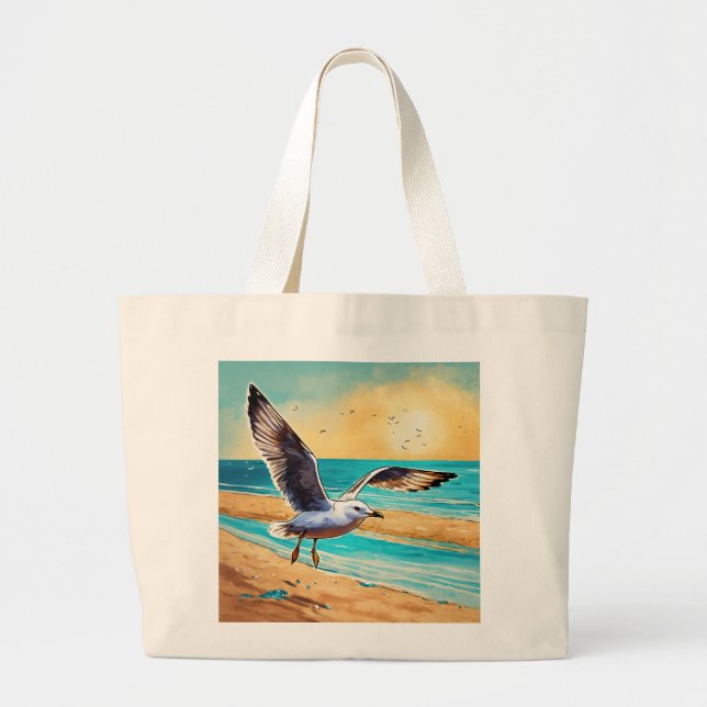 Beak in Flight Large Tote Bag (Front)