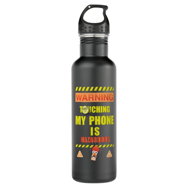 Beaker & Bunsen | Touching My Phone Is Hazardous 710 Ml Water Bottle (Front)