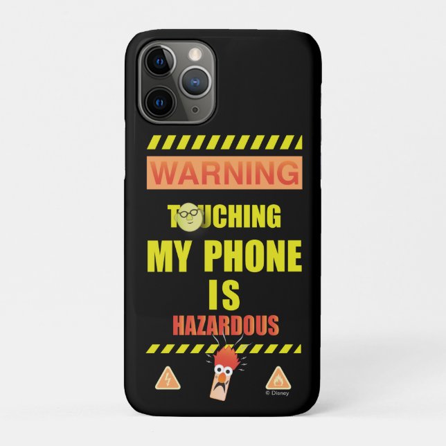 Beaker & Bunsen | Touching My Phone Is Hazardous Case-Mate iPhone Case (Back)