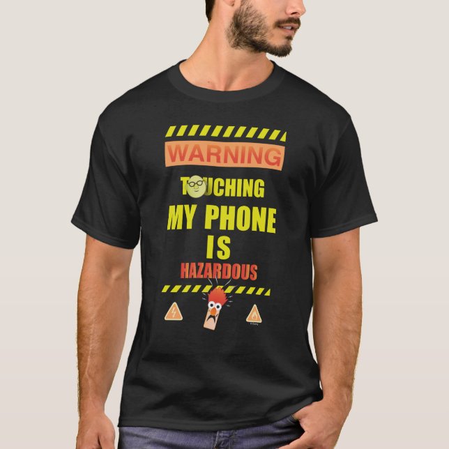Beaker & Bunsen | Touching My Phone Is Hazardous T-Shirt (Front)