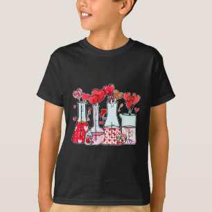 Beaker Test Tube Heart Laboratory Valentines Scien T-Shirt