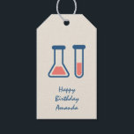Beaker & Test Tube Science Themed Birthday Gift Tags<br><div class="desc">Gift tags with a cute drawing of a test tube and beaker. Perfect for science lovers.</div>