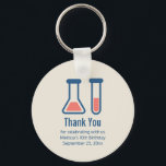 Beaker & Test Tube Science Themed Birthday Keychain<br><div class="desc">A birthday favour key chain for a science themed party. A cute drawing of a test tube and beaker. Perfect for science types.</div>