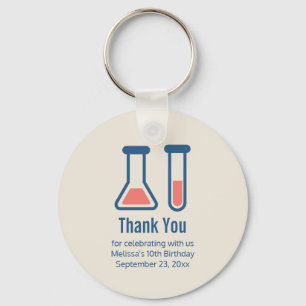 Beaker & Test Tube Science Themed Birthday Keychain