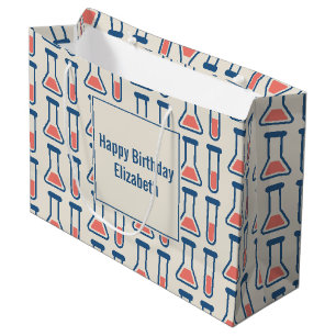 Beaker & Test Tube Science Themed Birthday Large Gift Bag