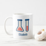 Beaker & Test Tube Science Themed Coffee Mug<br><div class="desc">A  mug with a cute drawing of a test tube and beaker. Perfect for science types.</div>