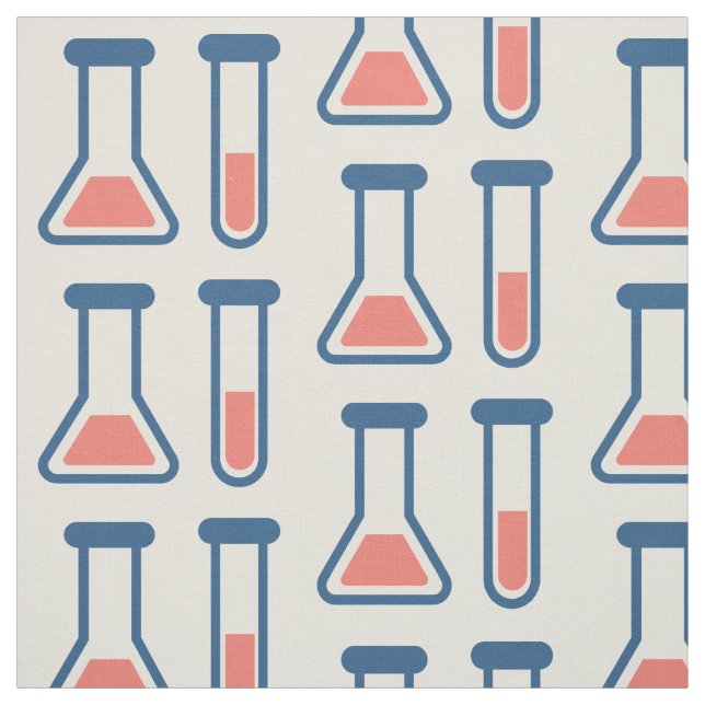 Beaker & Test Tube Science Themed Fabric (Swatch)
