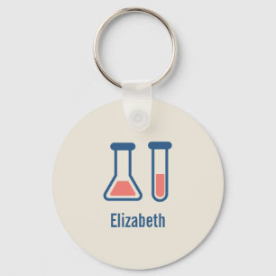  Beaker & Test Tube Science Themed Keychain