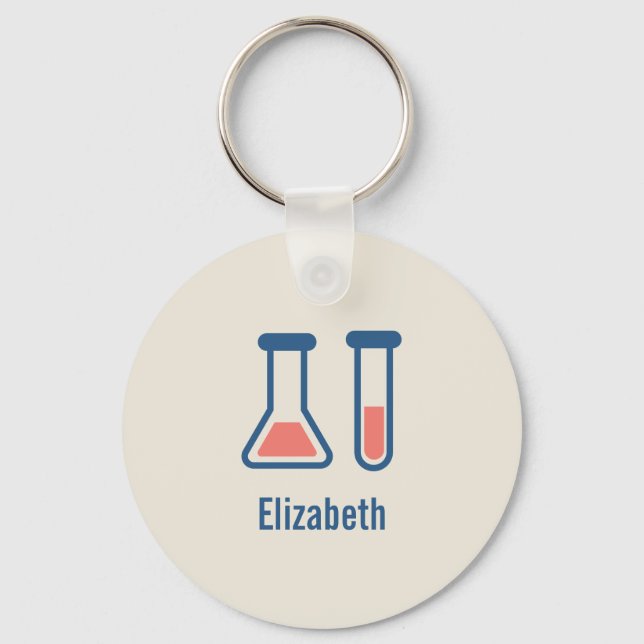  Beaker & Test Tube Science Themed Keychain (Front)