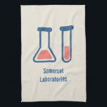 Beaker & Test Tube Science Themed Kitchen Towel<br><div class="desc">A kitchen towel with a cute drawing of a test tube and beaker. Perfect for science lovers.</div>