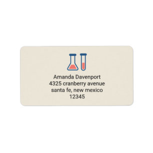 Beaker & Test Tube Science Themed  Label