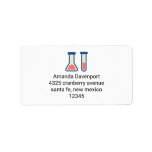 Beaker & Test Tube Science Themed Label