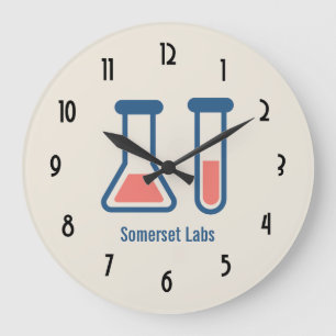 Beaker & Test Tube Science Themed Large Clock