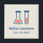 Beaker & Test Tube Science Themed Magnet<br><div class="desc">Magnet with a cute drawing of a test tube and beaker. Perfect for science types.</div>