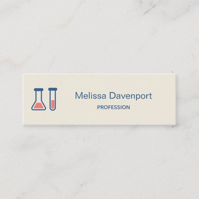 Beaker & Test Tube Science Themed Mini Business Card (Front)