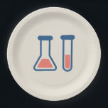 Beaker & Test Tube Science Themed Paper Plate<br><div class="desc">Paper plates with a cute drawing of a test tube and beaker. Perfect for science types.</div>