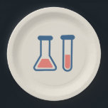 Beaker & Test Tube Science Themed Paper Plate<br><div class="desc">Paper plates with a cute drawing of a test tube and beaker. Perfect for science types.</div>