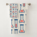 Beaker & Test Tube Science Themed Pattern Bath Towel Set<br><div class="desc">Towel set with a cute drawing of a test tube and beaker. Perfect for science types.</div>