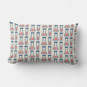 Beaker & Test Tube Science Themed Pattern Lumbar Pillow