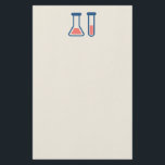 Beaker & Test Tube Science Themed Stationery<br><div class="desc">Stationery paper with a cute drawing of a test tube and beaker. Perfect for science types.</div>