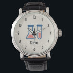 Beaker & Test Tube Science Themed Watch<br><div class="desc">A watch with a cute drawing of a test tube and beaker. Perfect for science types.</div>