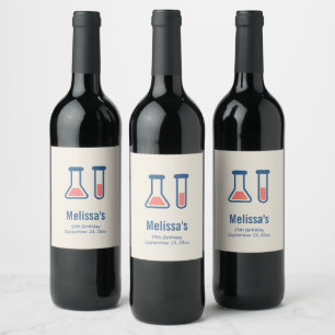 Beaker & Test Tube Science Themed Wine Label