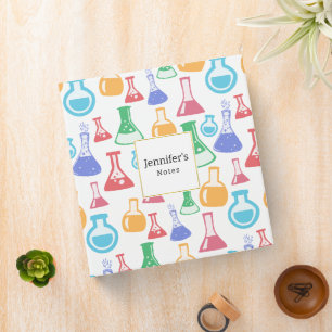 Beakers and Flasks Fun Science Pattern Binder