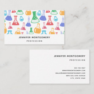 Beakers and Flasks Fun Science Pattern Business Card