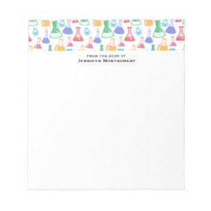 Beakers and Flasks Fun Science Pattern Notepad