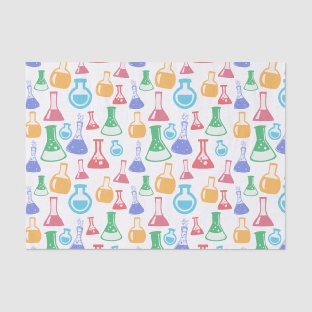 Beakers and Flasks Fun Science Pattern Tissue Paper (Front)