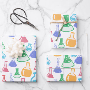 Beakers and Flasks Fun Science Pattern Wrapping Paper Sheet