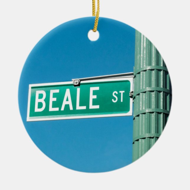 Beale Street sign Ceramic Ornament (Front)